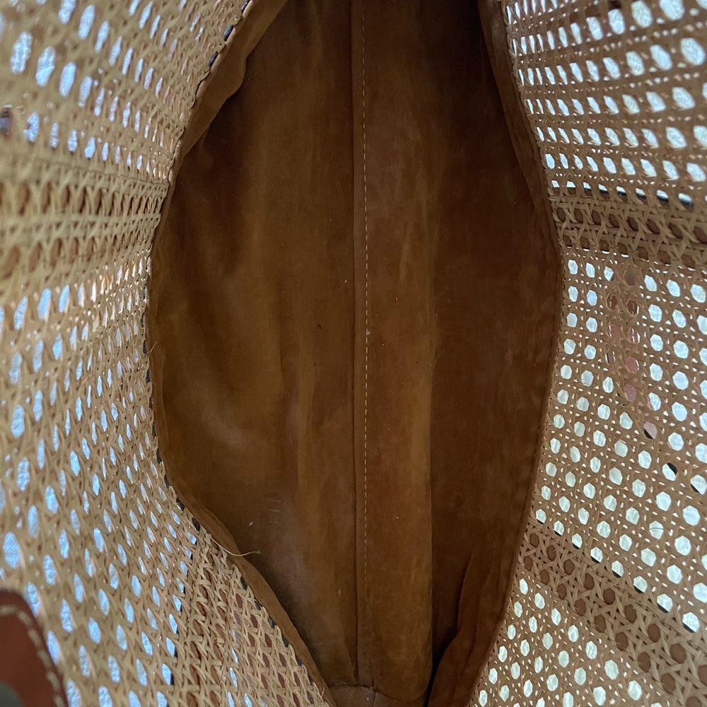Patricia Nash Brown Leather and Cane woven Tote Bag - Picture 4 of 8